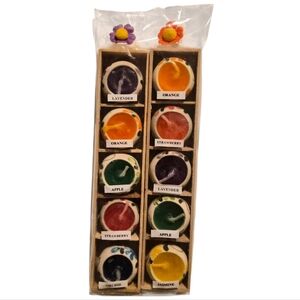 Assorted Scented Candle Set with Wooden Tray